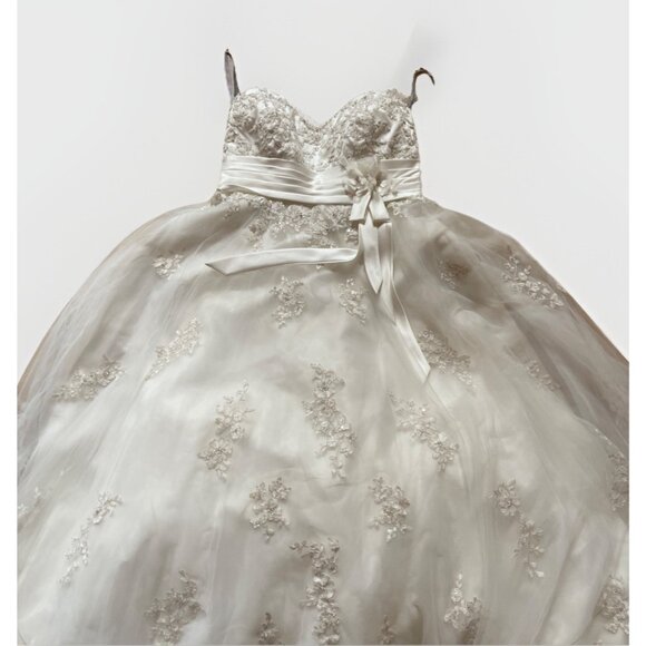 Alfred Angelo Wedding Dress Women’s Sz 22 White Bridal Gown Formal Lace Read - Picture 1 of 16